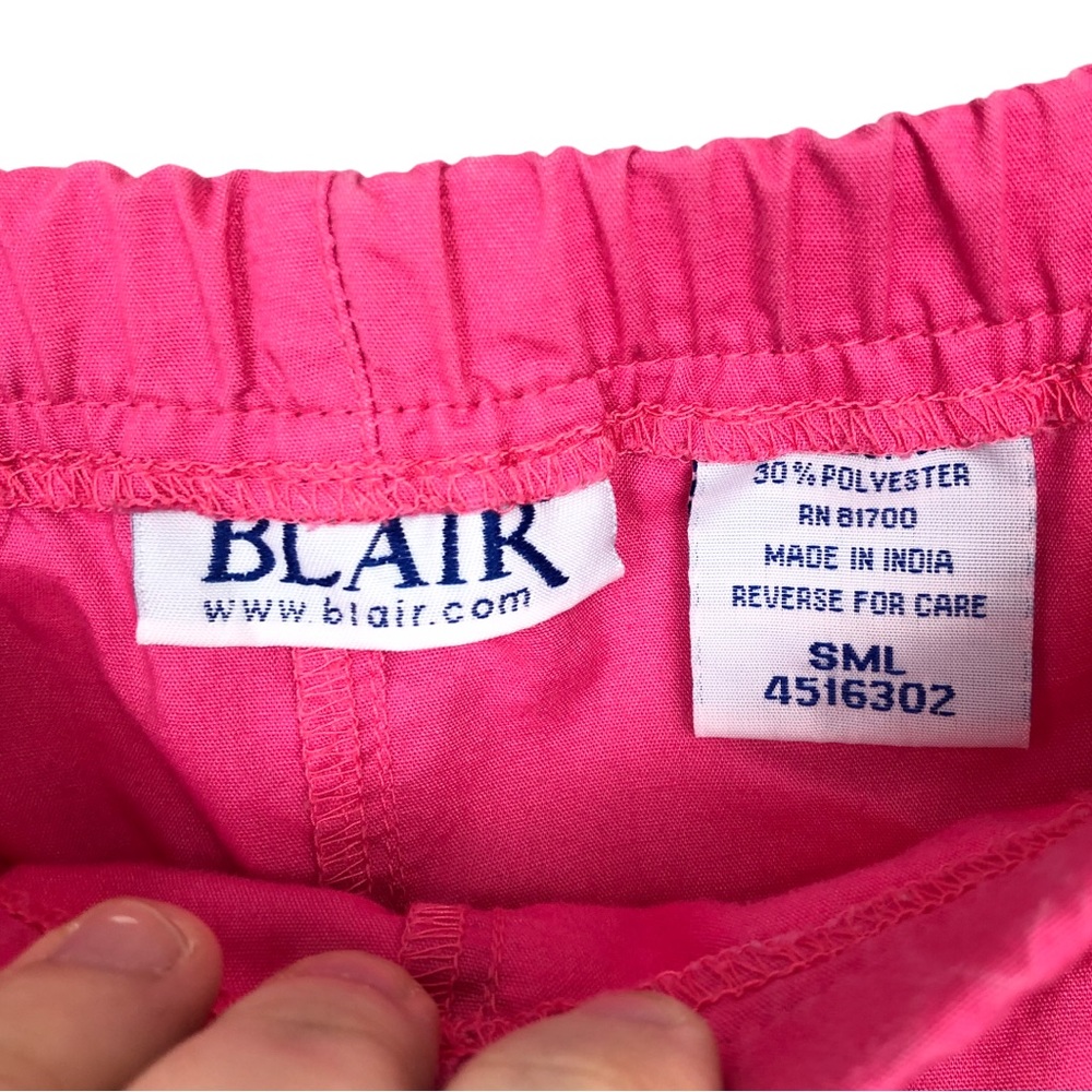 Blair Vintage 90s Gingham Floral Embroidered Picnic Cottagecore Pant Set Pink - Picture 13 of 14